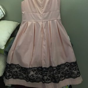 Dress wore for wedding Peach color with black lace